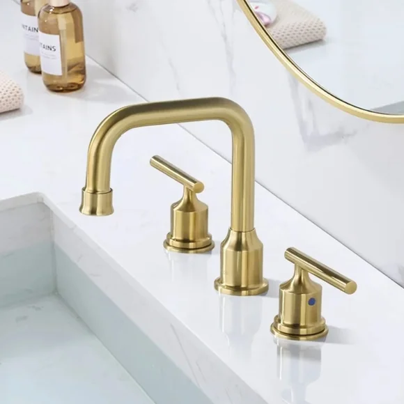 WOWOW | Brushed Gold Bathroom Faucet - Picture 2 of 5